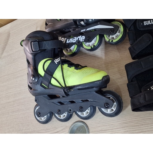 284 - Pair of Rollerblades (EU: 36.5), Together with 'Bullet' Safety Gear