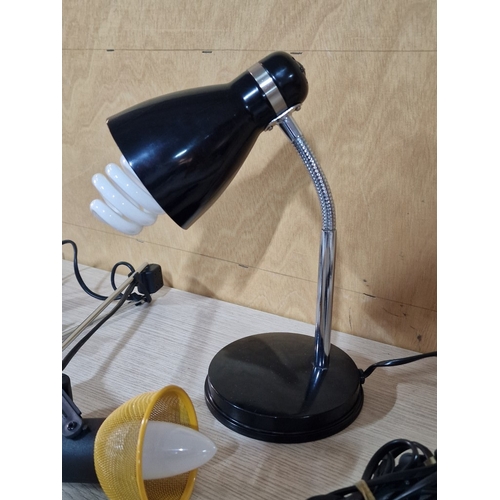 285 - Black Colour Adjustable Desk Lamp, Together with Worktop Mounted Adjustable Spot Light, (2)