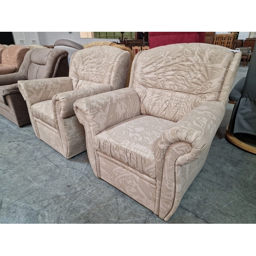 54 - Pair of Cream Colour Patterned Fabric Armchairs, (2)

* Unused * - Furniture Stock Clearance *