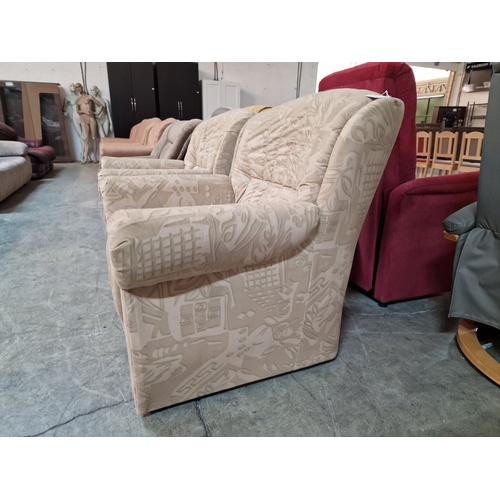 54 - Pair of Cream Colour Patterned Fabric Armchairs, (2)

* Unused * - Furniture Stock Clearance *