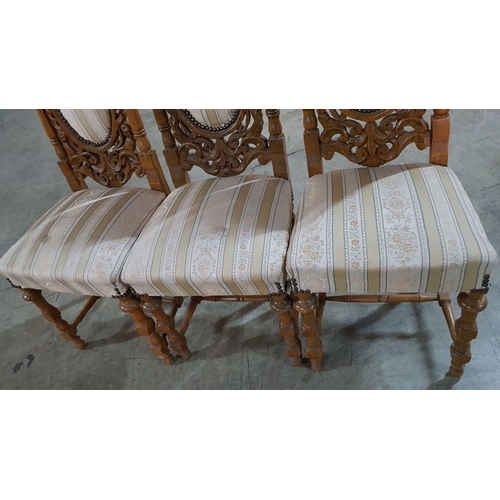 246 - Antique Carved French Renaissance Revival Style Chairs, Carved, Highly Decorative Chair  Backrest, C... 