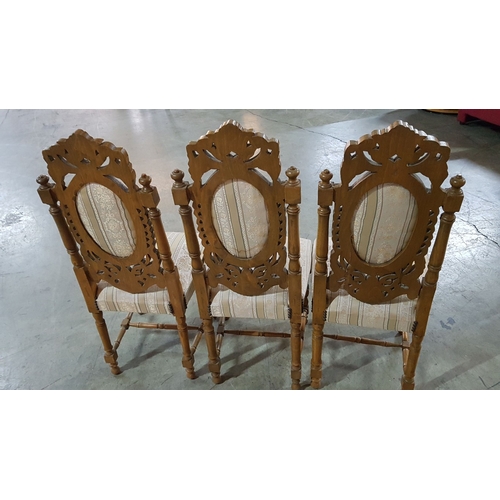 246 - Antique Carved French Renaissance Revival Style Chairs, Carved, Highly Decorative Chair  Backrest, C... 