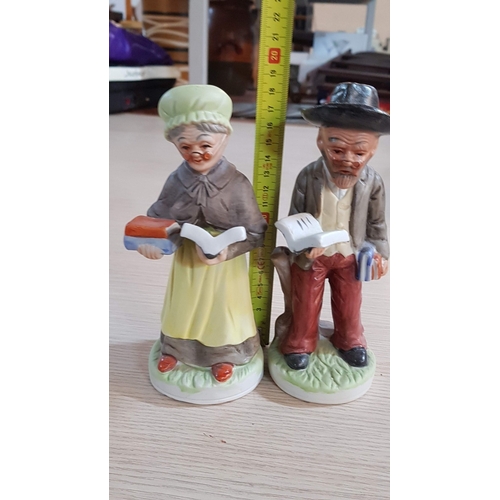 438 - 'Grandma and Grandpa' Capodimonte Style Figurines, Approx. H: 18.5cm H: 19.5cm.  (2)