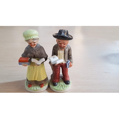 438 - 'Grandma and Grandpa' Capodimonte Style Figurines, Approx. H: 18.5cm H: 19.5cm.  (2)