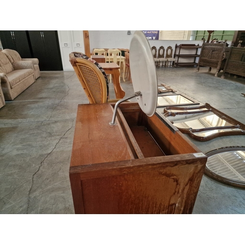 290 - Vintage / Mid-Century Chest of Drawers with Fitted Mirror Over, 4-Drawers Below Drop Down Front with... 