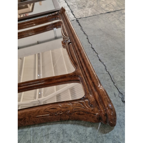 293 - Classical Style Wood Effect Over Mirror, with 3-Parts, Arched Top and Decorative Moldings, (Approx. ... 