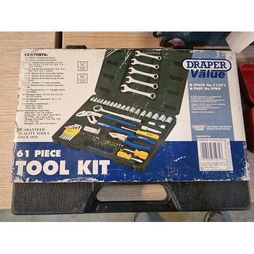 88 - Blue Metal Cantilever Tool Box with Large Qty of Assorted Pliers, Grips, etc, Together with 'Draper'... 