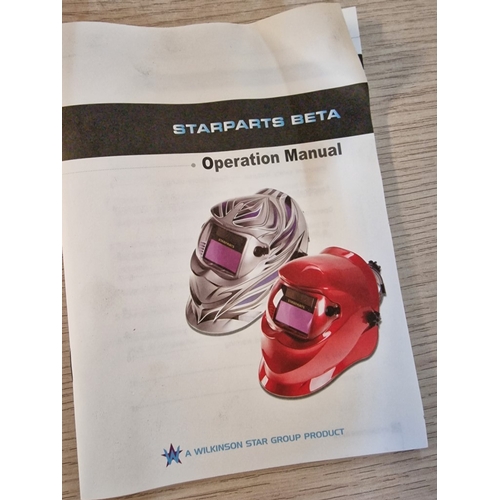 90 - 'Starparts' Auto Darkening Welding Helmet, Red Colour, with Original Box, * Looks Unused *