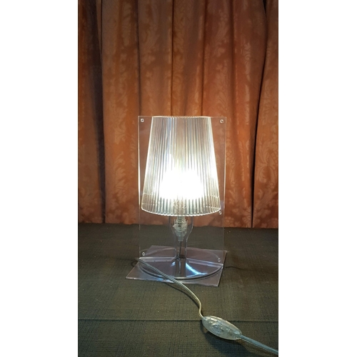 151 - Kartell Take Table Lamp, Design Ferruccio (Transparent Plastique), Approx. H: 30cm., Basic Test- Wor... 