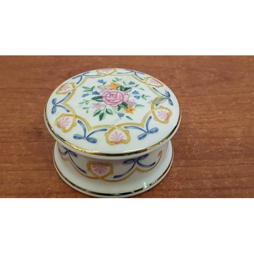 216 - Collection of Mini Assorted Porcelain Ornaments (Trinket Boxes, Perfume Bottle and Others).  (8)