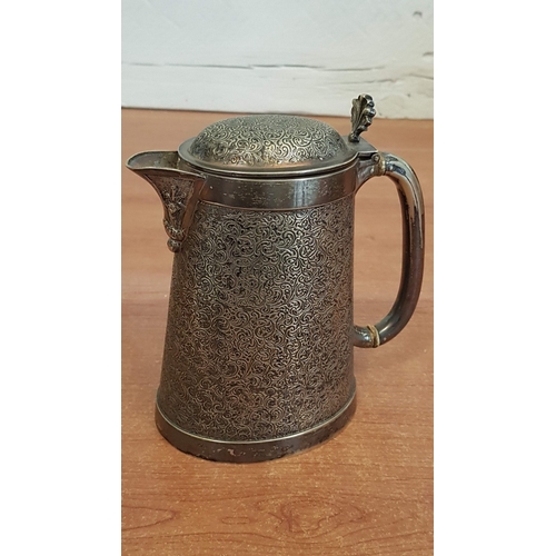 245 - Silver Plated Edwardian High Ornate Tea Pot, H: 16cm.