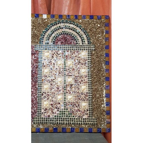 373 - Mosaic Wall Art, 'Oriental Window', Naturale Ston, Crystals and Coins, Approx. 81.5cm x 59.5cm.