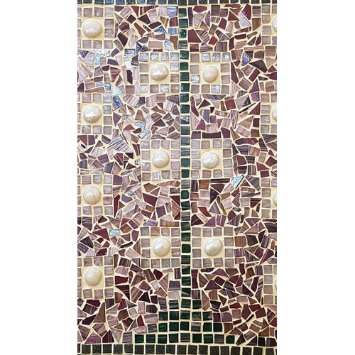 373 - Mosaic Wall Art, 'Oriental Window', Naturale Ston, Crystals and Coins, Approx. 81.5cm x 59.5cm.