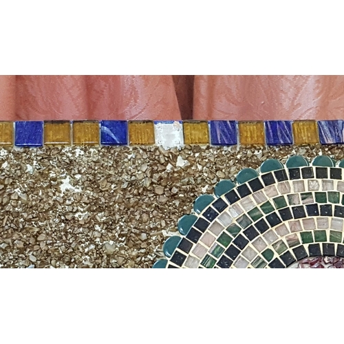 373 - Mosaic Wall Art, 'Oriental Window', Naturale Ston, Crystals and Coins, Approx. 81.5cm x 59.5cm.