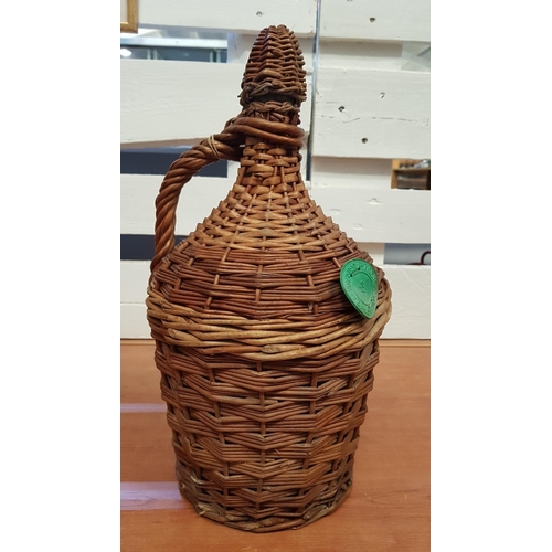 380 - 2 x Vintage Wicker Demi John Bottles (Wine/Oil/Vinegar), Approx. H: 49cm and H: 42cm.  (2)