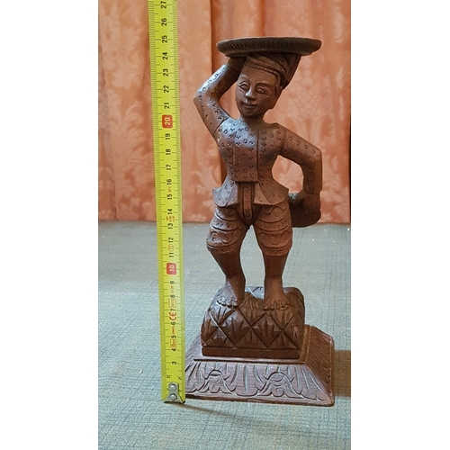 426 - High Quality Wooden Sculpture of Asian Dancer with Beautiful Delicate Details, Approx. H: 25cm.