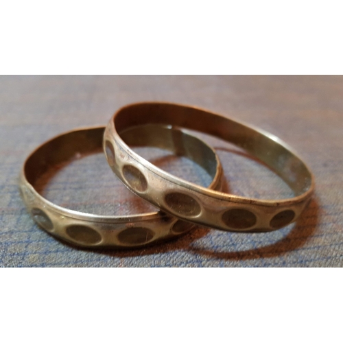 427 - Set of 4x Brass Boho Style Bangle Bracelets, Approx. Ø: 7cm Each.  (4)