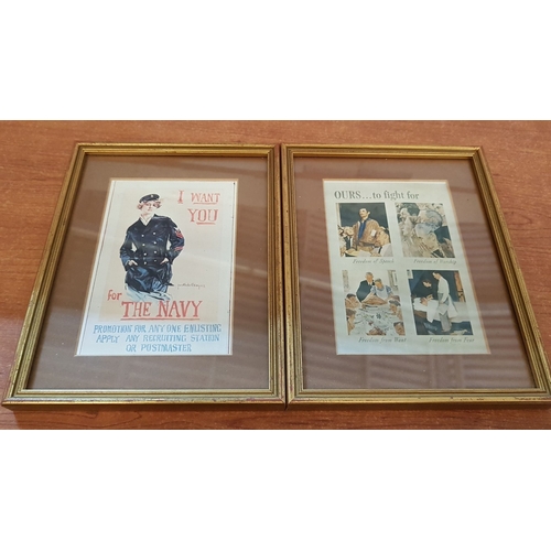 518 - Mini Vintage Posters (Reproduction) in Stylish Gilded Frames, Set of 6x. (16.5cm x20.5cm Each).  (6)