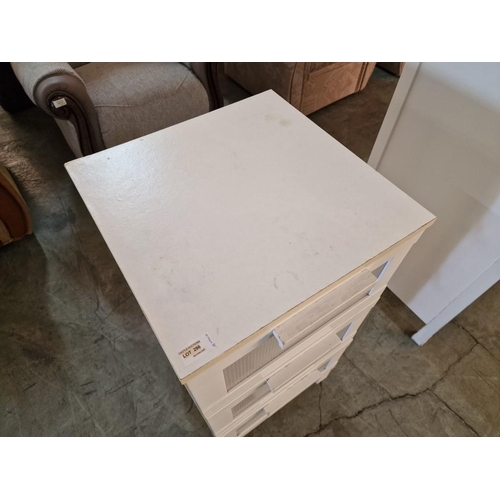 296 - White Colour 3-Drawer Side Unit with Perspex Drawer Fronts, (Approx. 41 x 40 x 85cm)