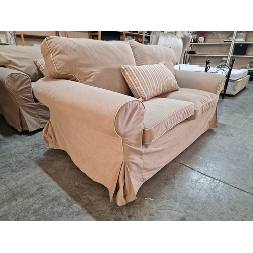 298 - 2-Seat Sofa with Removable / Washable Beige Fabric Cover, Together with Complimentary Scatter Cushio... 