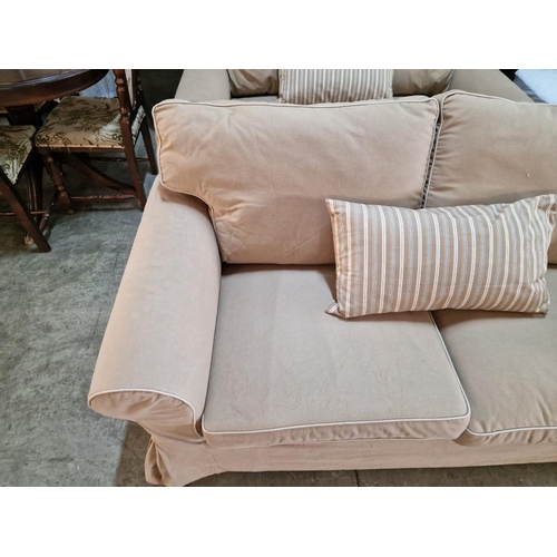 298 - 2-Seat Sofa with Removable / Washable Beige Fabric Cover, Together with Complimentary Scatter Cushio... 