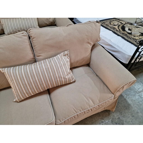 298 - 2-Seat Sofa with Removable / Washable Beige Fabric Cover, Together with Complimentary Scatter Cushio... 