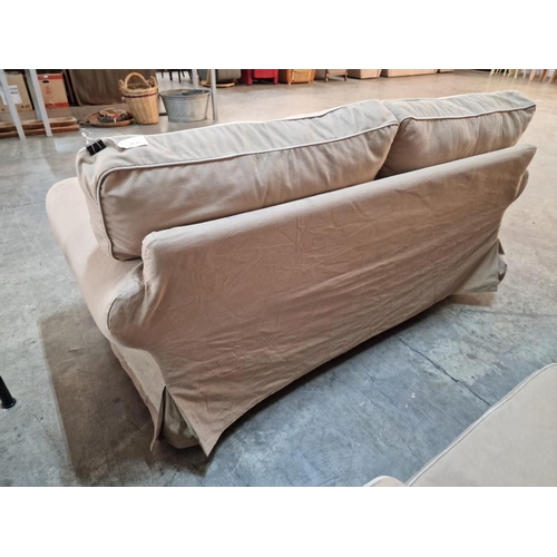 298 - 2-Seat Sofa with Removable / Washable Beige Fabric Cover, Together with Complimentary Scatter Cushio... 