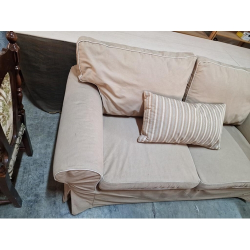 299 - 2-Seat Sofa with Removable / Washable Beige Fabric Cover, Together with Complimentary Scatter Cushio... 