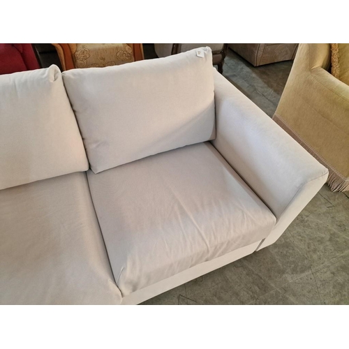 300 - White Colour Fabric Large 2-Seat Sofa