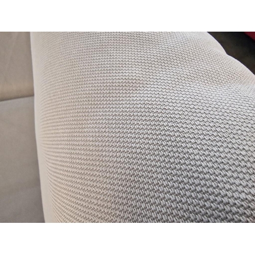 300 - White Colour Fabric Large 2-Seat Sofa