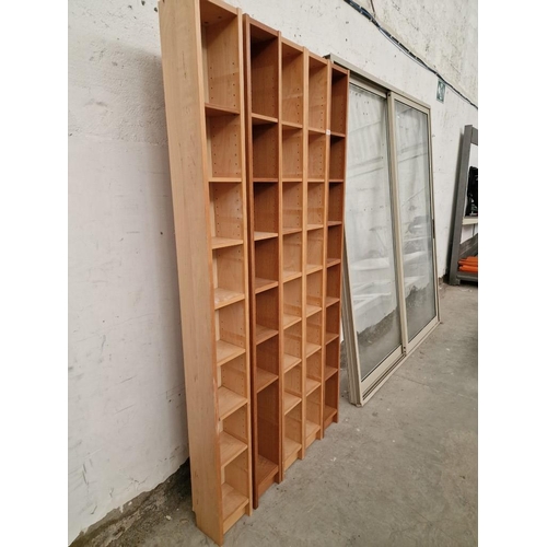 303 - 5 x Tall CD / Display / Bookshelves with Adjustable Height Shelving, (Approx. 20 x 17 x 202cm each) ... 