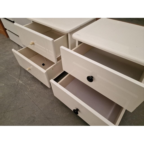 307 - 2 x White Colour 2-Drawer, Similar(?), Bedside Units