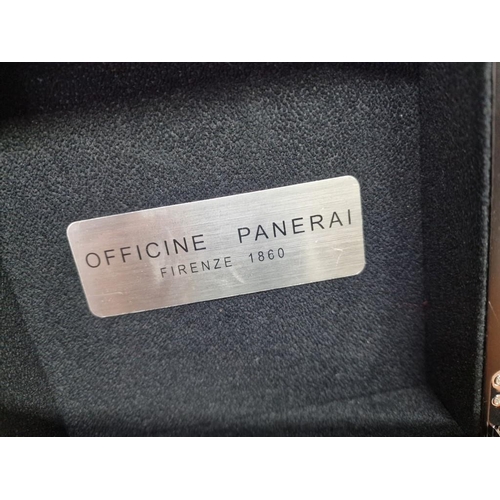 66 - 'Officine Panerai' Watch Box; Deluxe Case with with Felt Liner Interior and Watch Cushion, (Approx. ... 