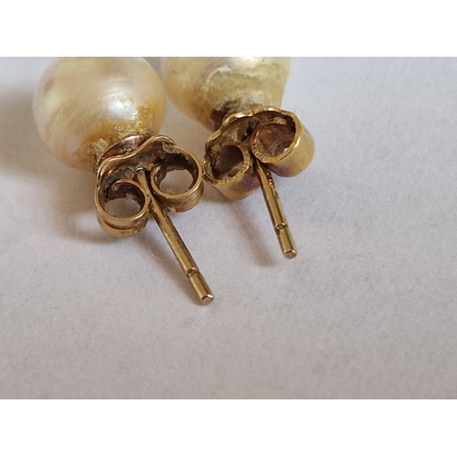 34 - Pair of Pearl & 9ct Gold Earrings (Approx. 2.2g, Ø: 8mm)