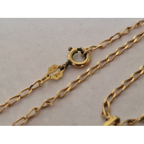 69 - 18ct Gold Anchor Pendant (Approx. H: 20mm), on 18ct Gold Fine Necklace, (Approx. L: 44cm), (Total We... 