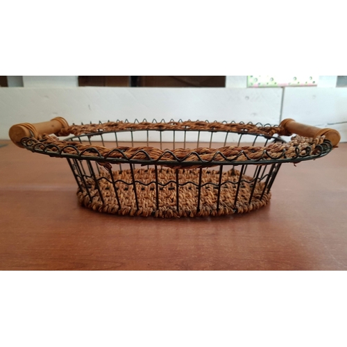 145 - Large Bred Basket (Wicker/Metal).