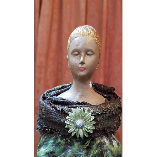 460 - 'Lady' Paper Mache Hand Craft Sculpture, Approx. H:37.5cm.