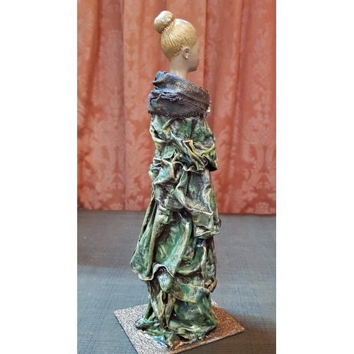 460 - 'Lady' Paper Mache Hand Craft Sculpture, Approx. H:37.5cm.