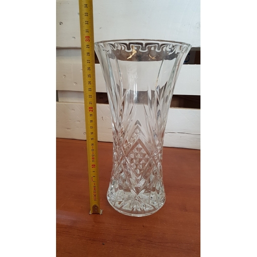 514 - Vintage, Circa 80s-90s, Large Crystal Vase, Approx. H: 30cm Ø : 16cm.