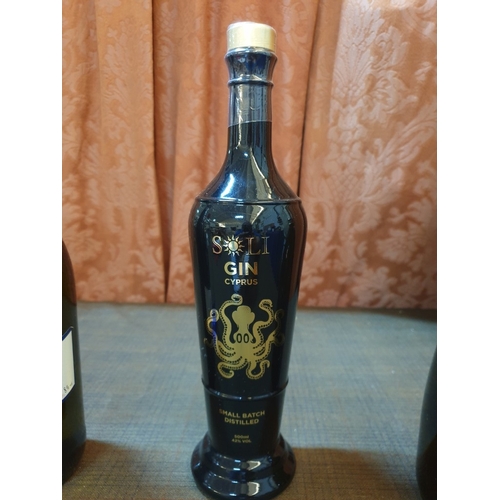 193 - Special Collection of Gin and Sparkling Wine, Inc. 'Soli' Gin Cyprus, Small Batch Distilled, 500ml,4... 