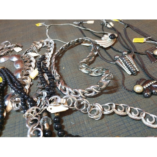 370 - Assorted Collection of Retro Costume Jewelry, Most Necklaces.