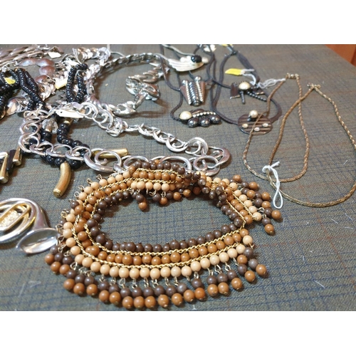 370 - Assorted Collection of Retro Costume Jewelry, Most Necklaces.