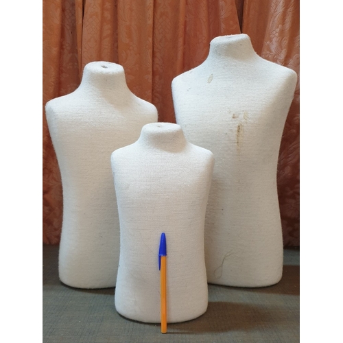 415 - 3- Size Mannequin Torsos, Approx. H: 32cm H: 44cm H:51cm. (3)