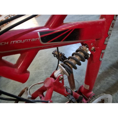 217 - 'DHS Climber' Mountain Bike, Red Colour, with Shimano Gears, Front & Rear Suspension