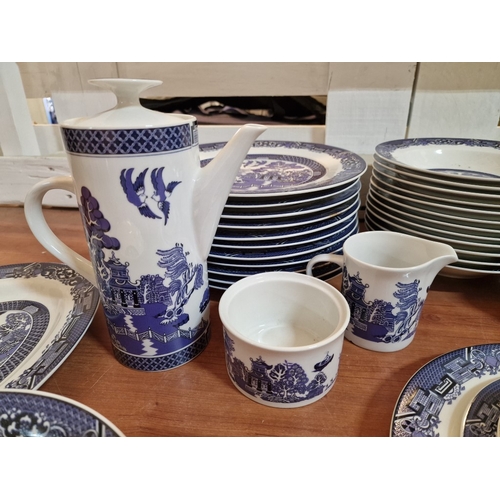 223 - Large Collection of Blue & White Tableware with Oriental Pattern, by 'Lynns Fine China, Made in Chin... 