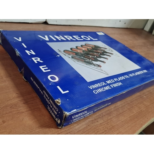 308 - 'Vinerol' Chrome Finish 10-Bottle Wine Rack, Unused in Box