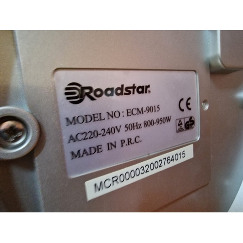 502 - Roadstar 'Cafe Moda' Silver Colour Compact Espresso Coffee Machine, (Model: ECM-9015) with Sliding C... 