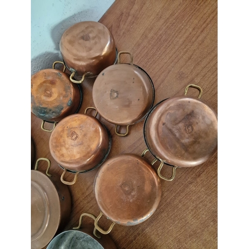 83 - Graduated Set / Collection of Twin Handled Lidded Copper Pans, Made in Pakistan, (Approx. 1 x Ø: 24c... 