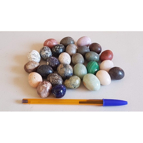 153 - Natural Stone Mini Eggs Collection, 28x Differernt Crystals and Minerals.