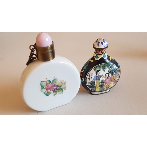 226 - 5x Different Vintage Chinese Snuff/Perfume Bottles, Inc Cloisonne, Porcelain, Milk Glass and Others,... 